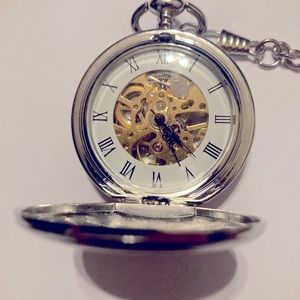 Steampunk minimalist mechanical pocket watch